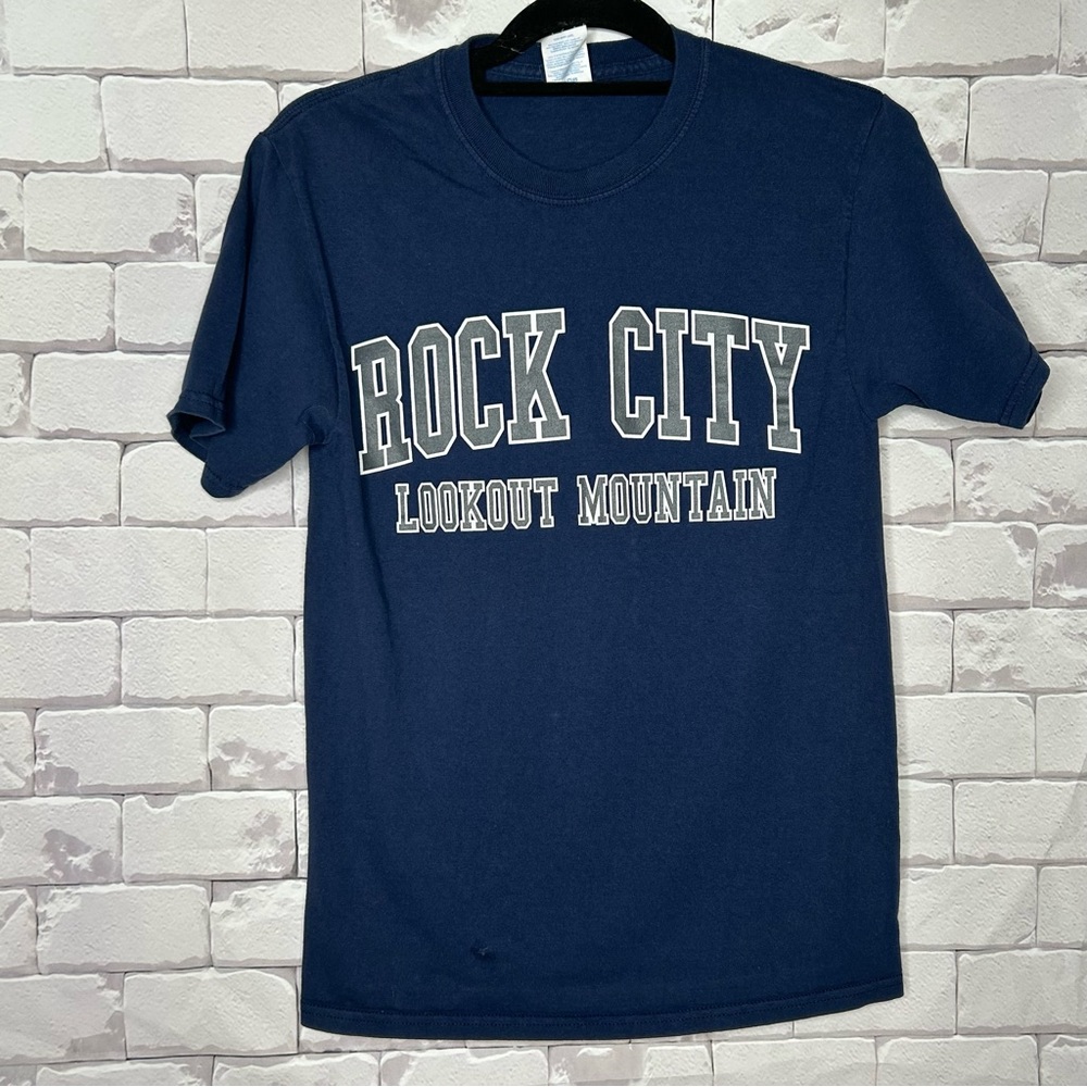 Rock City Lookout Mountain Mens Navy Tee Shirt Size Small